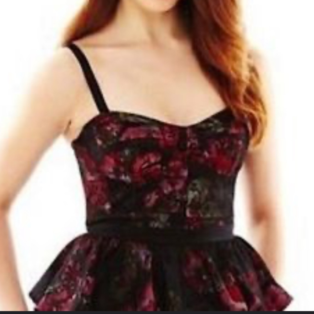 Pearl by Georgina Chapman of Marchesa Floral Flounce Peplum Camisole Top 4